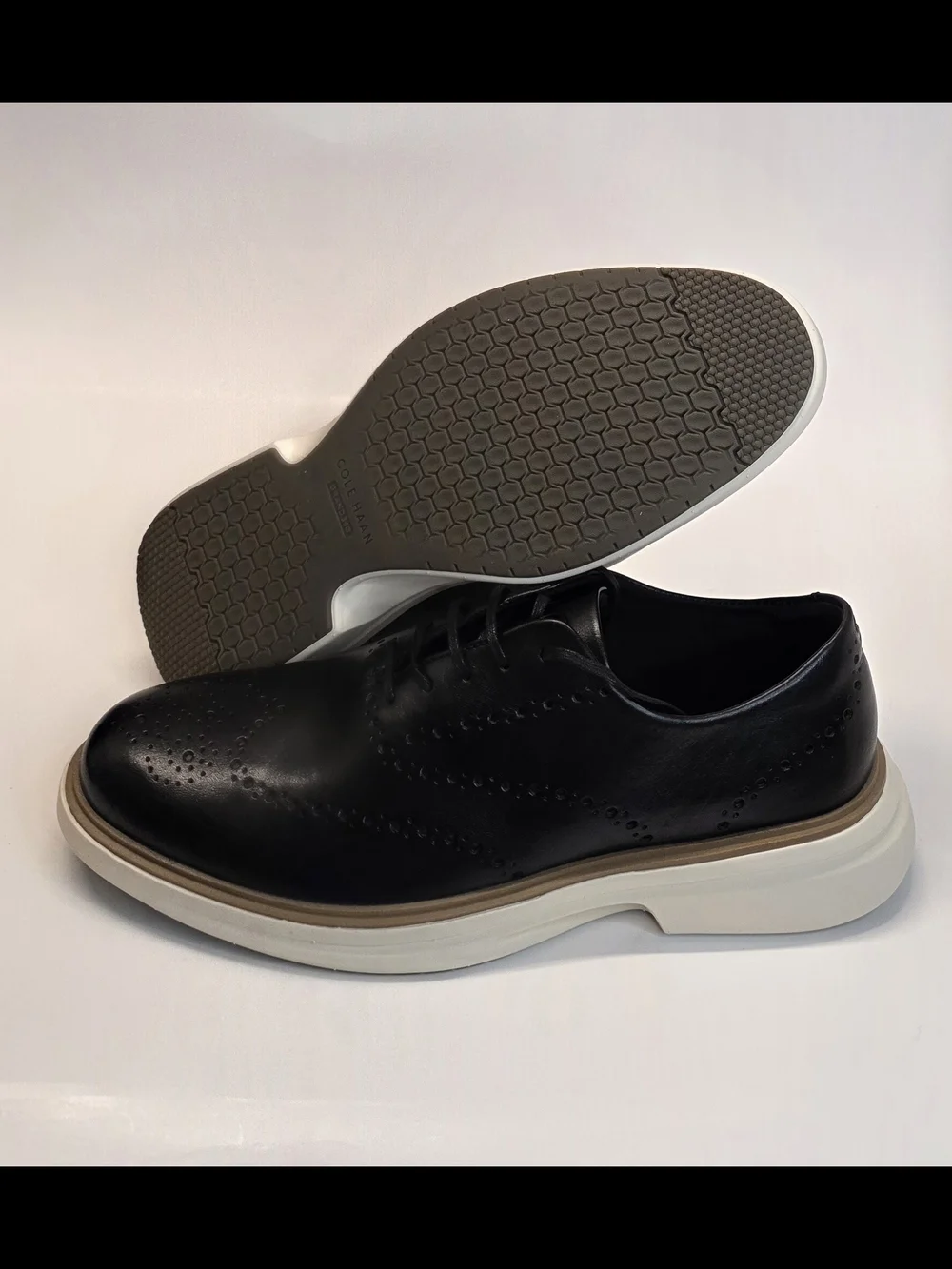 New Cole Haan Original Grand Cityspectre Wingtip Oxford Black Men's Size 8.5